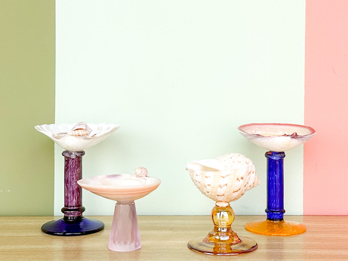 Set of Four Colorful Shell Coupes