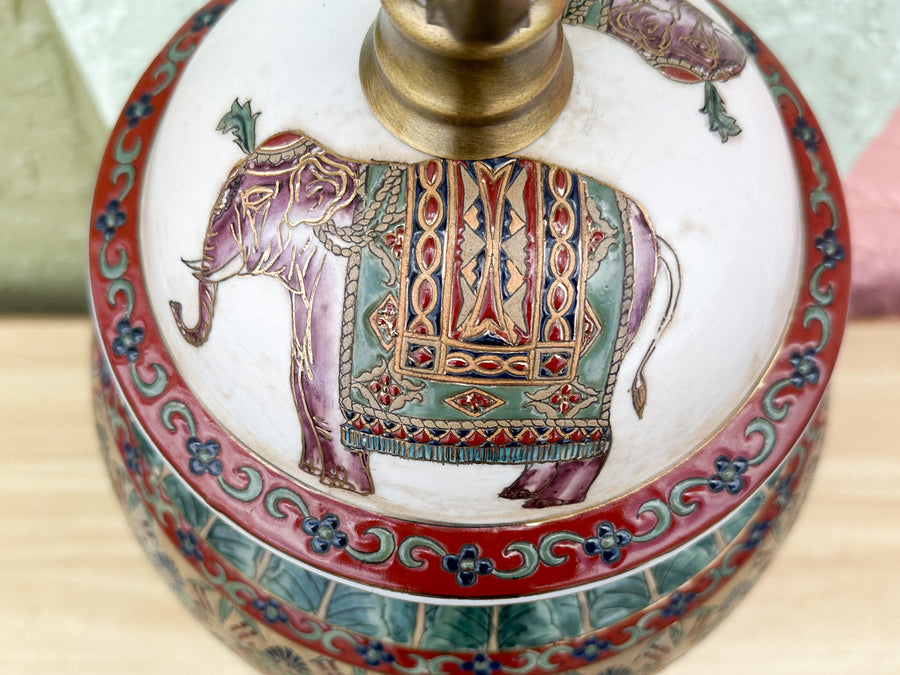 Pair of Elephant Ginger Jar Lamps