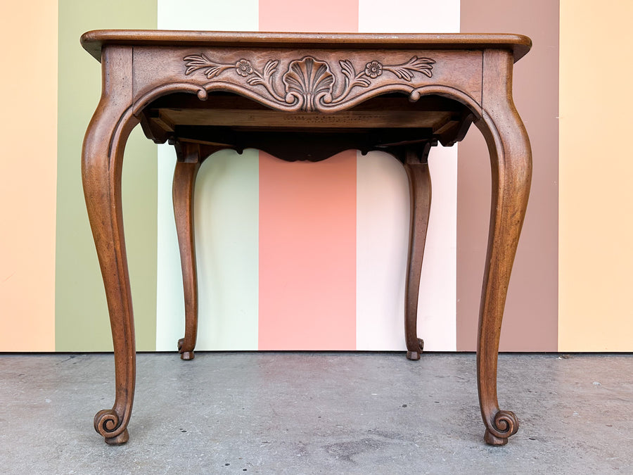 Drexel Shell Motif Wood Game Table