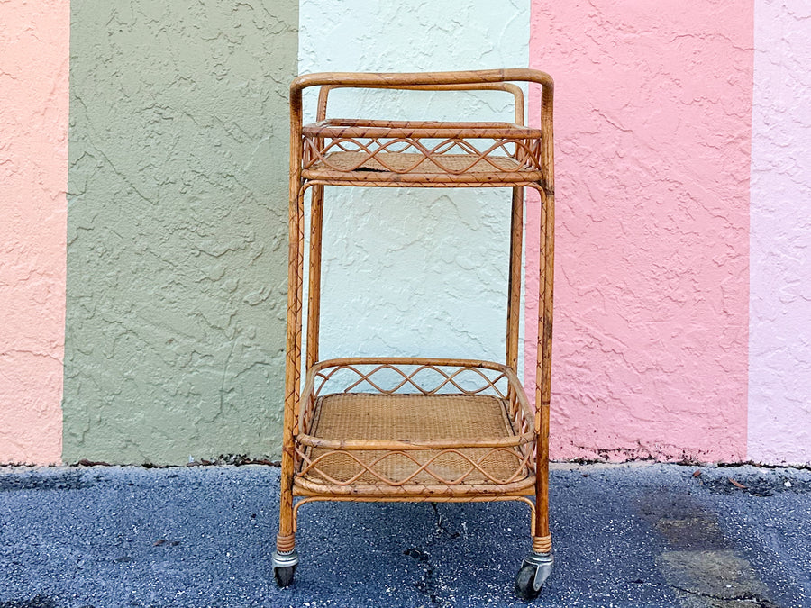 Petite Old Florida Rattan Cart