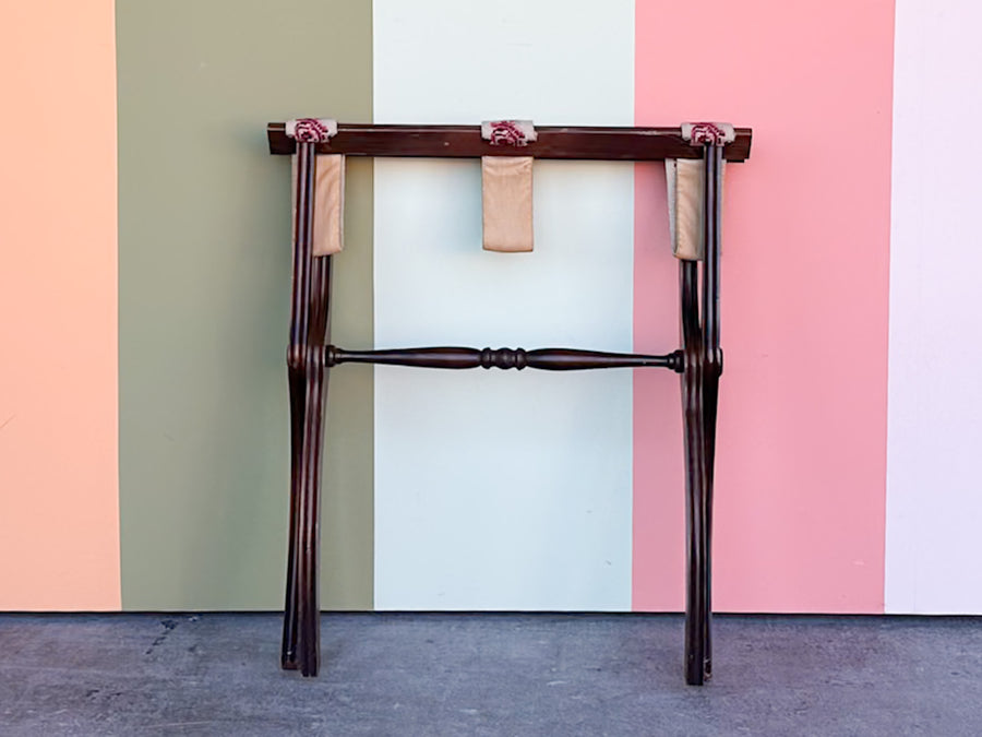 Handsome Needlepoint Luggage Rack