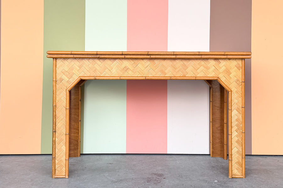Old Florida Parquet Rattan Desk