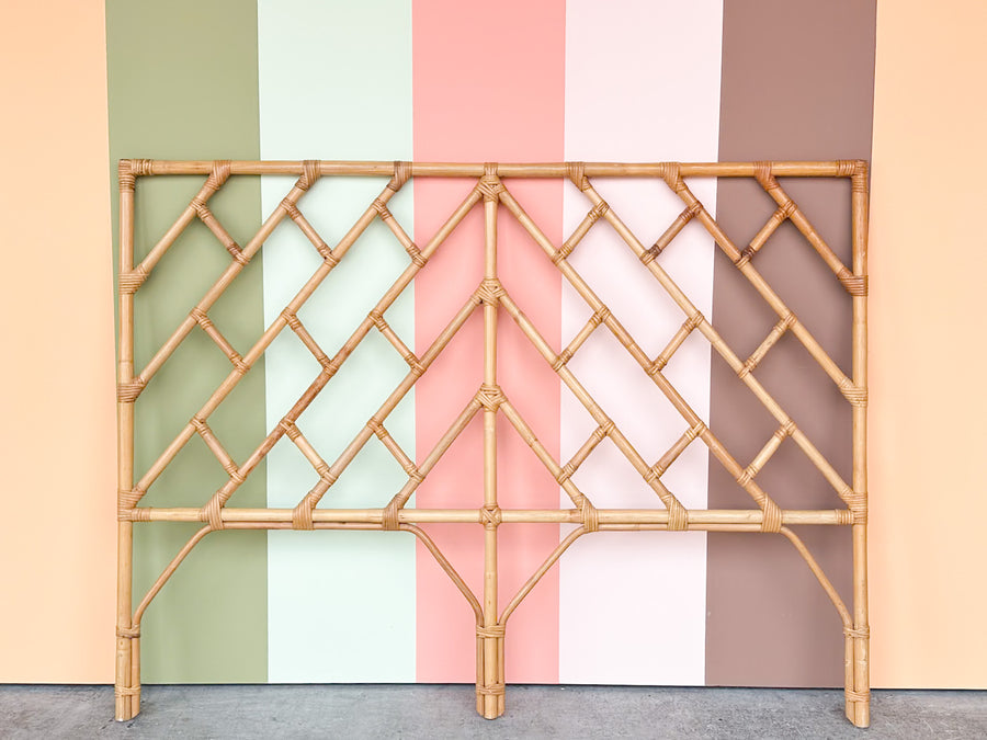Rattan Chippendale Queen Headboard