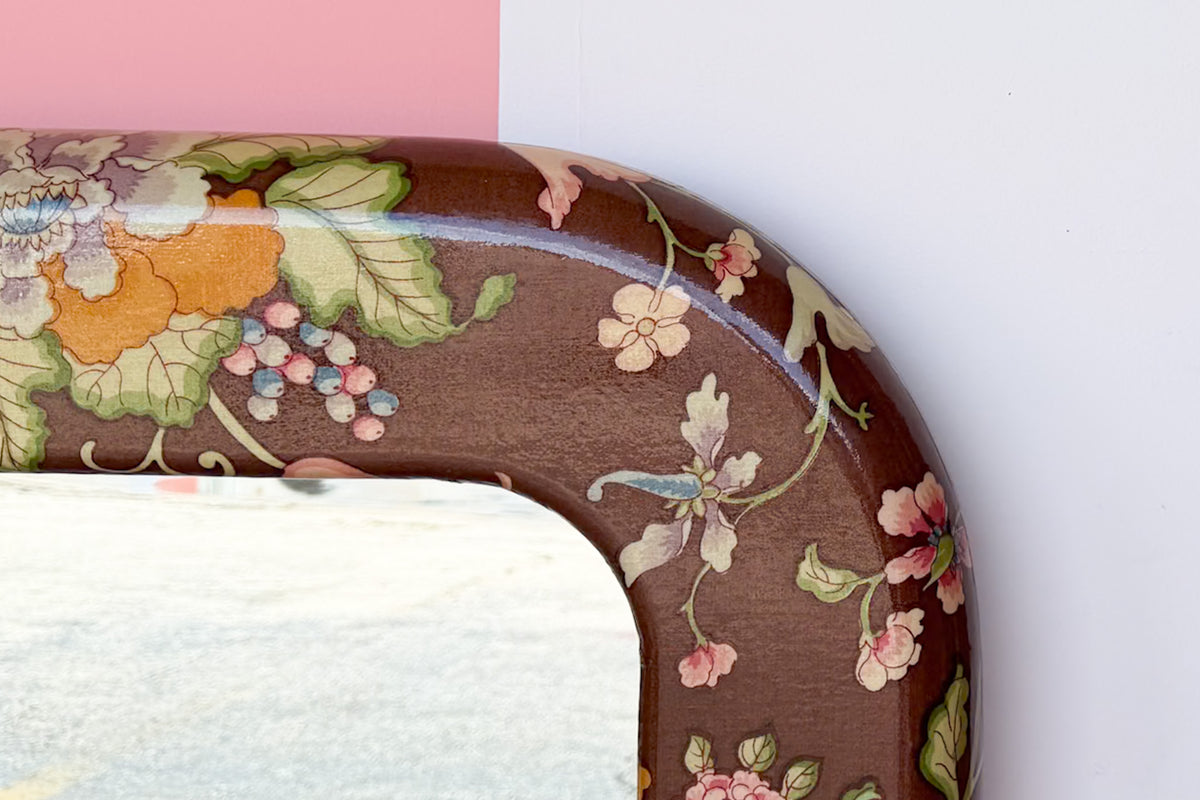 Chinoiserie Chic Fabric Wrapped Mirror