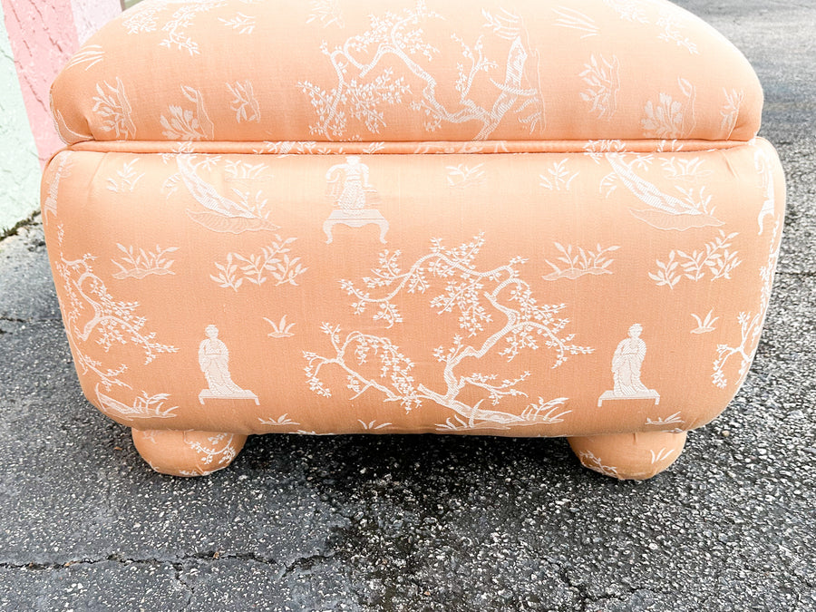 Peach Pagoda Upholstered Pouf