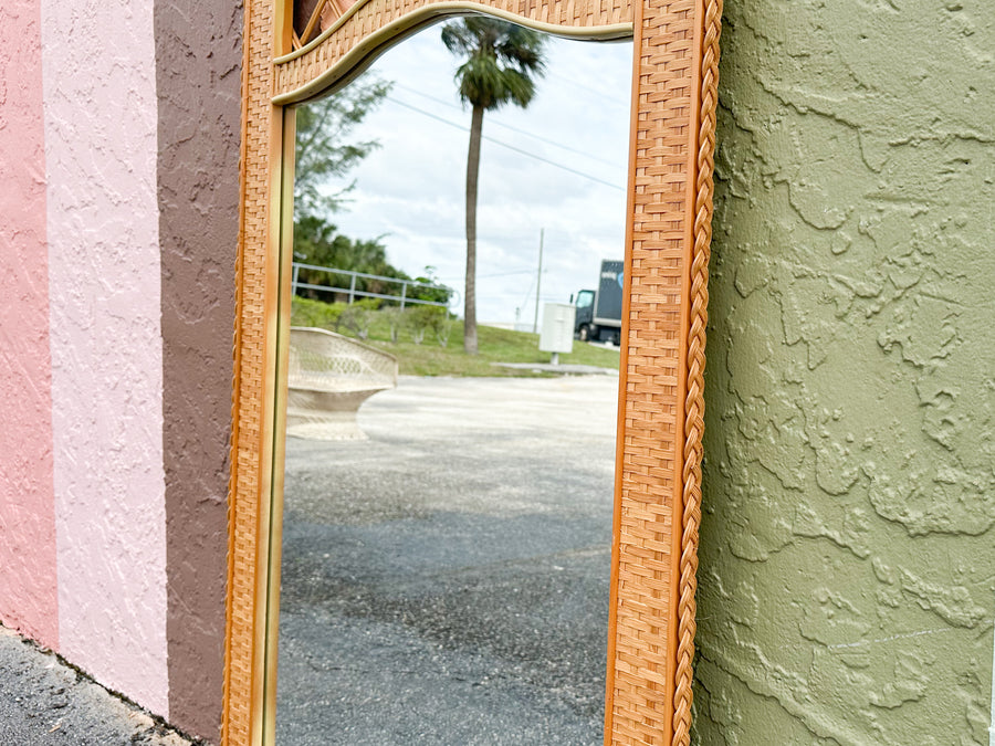 Braided Rattan Mirror