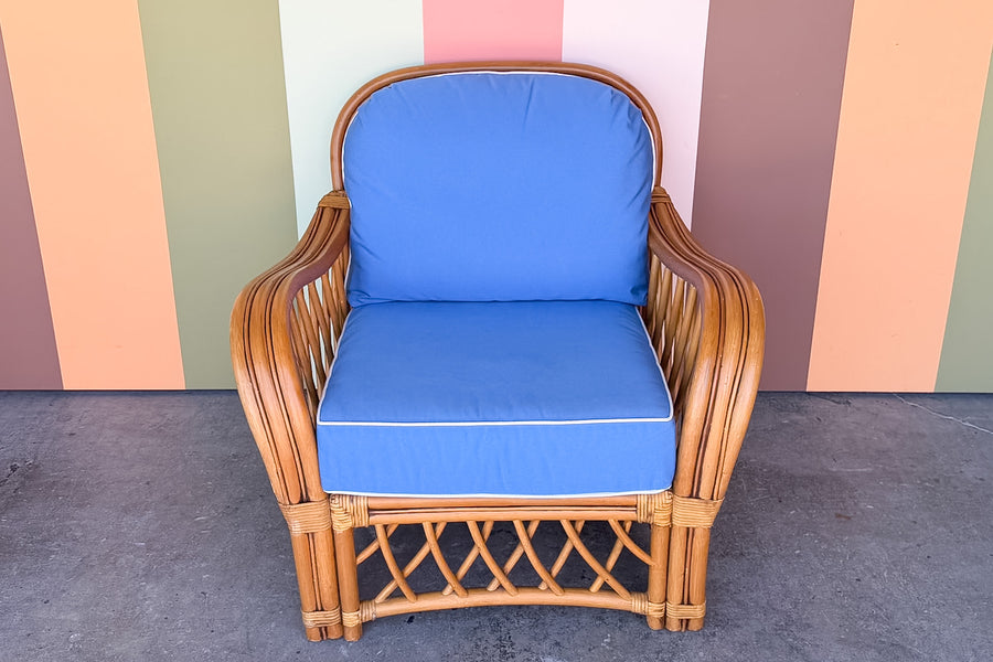 Rattan Lounge Chair and Ottoman