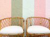 Set of Six Coastal Chic Rattan Dining Chairs