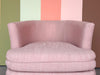 Pretty In Pink Upholstered Swivel Barrel Chair