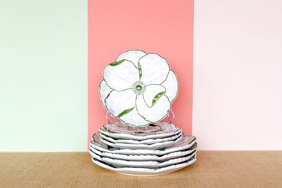 Set of Eight Italian Flower Plates