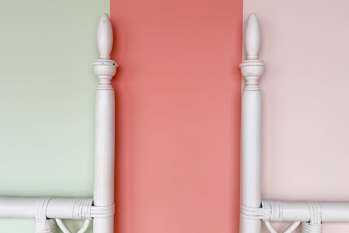 Pair of Whimsical Rattan Twin Headboards
