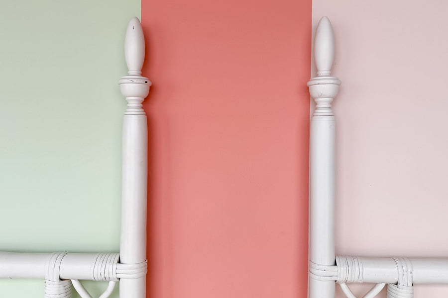 Pair of Whimsical Rattan Twin Headboards