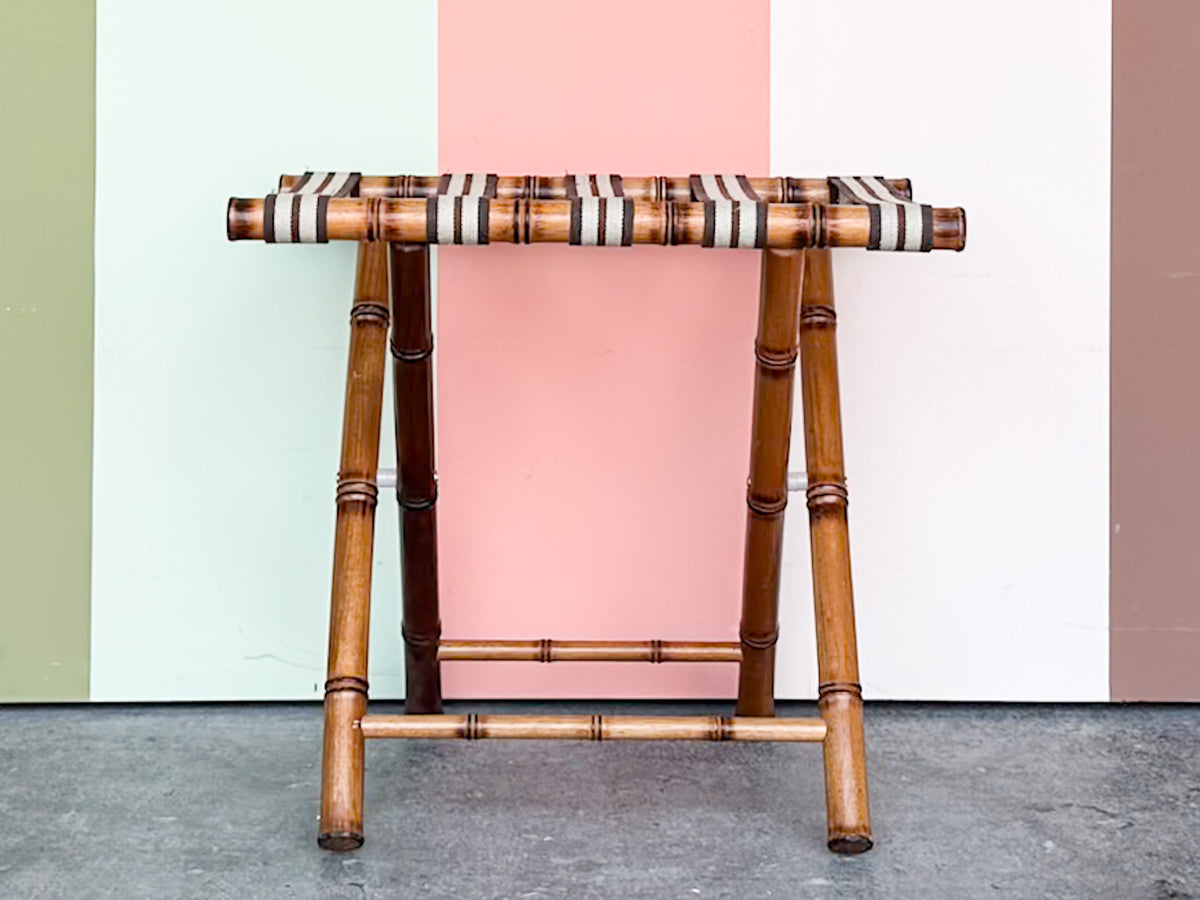 Folding Faux Bamboo Luggage Rack