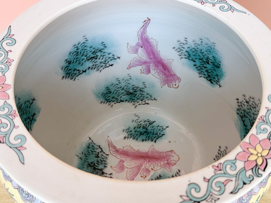 Yellow Chinoiserie Cachepot
