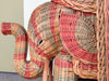 Colorful Striped Wicker Elephant Garden Seat
