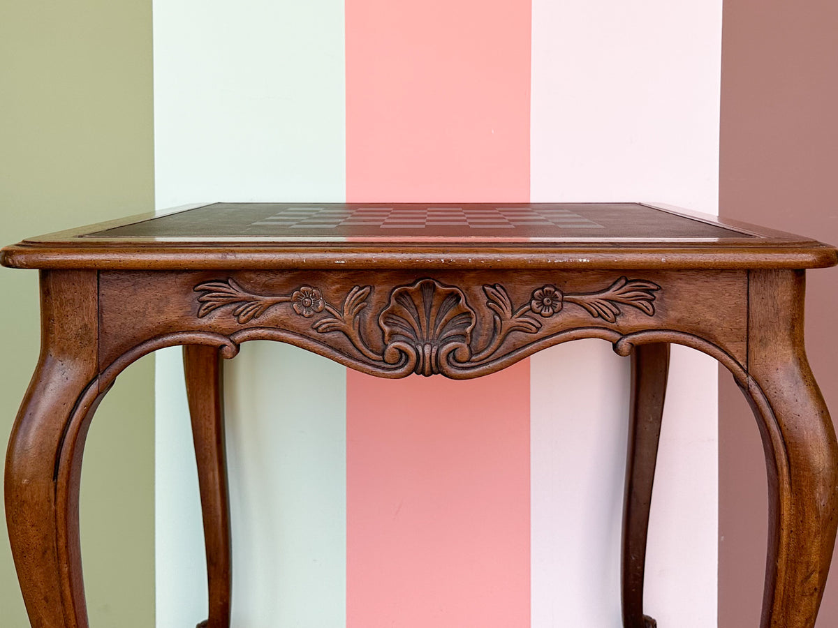 Drexel Shell Motif Wood Game Table