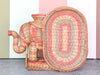 Colorful Striped Wicker Elephant Garden Seat