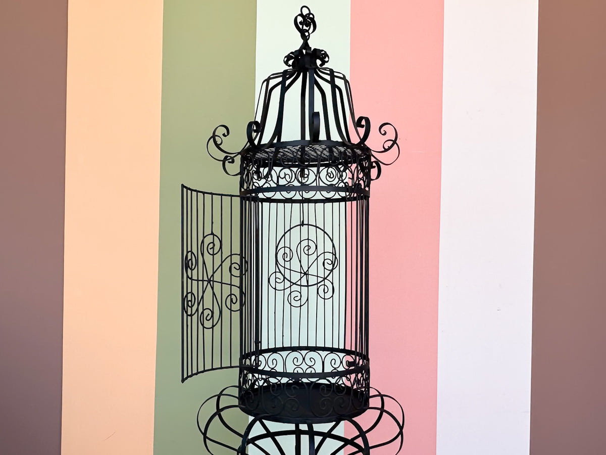 Whimsical Wrought Iron Birdcage