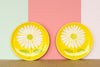 Set of Four Italian Yellow Flower Plates