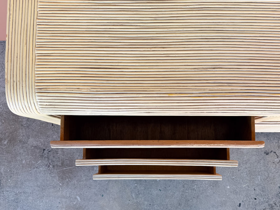 Coastal Cool Pencil Reed Rattan Credenza