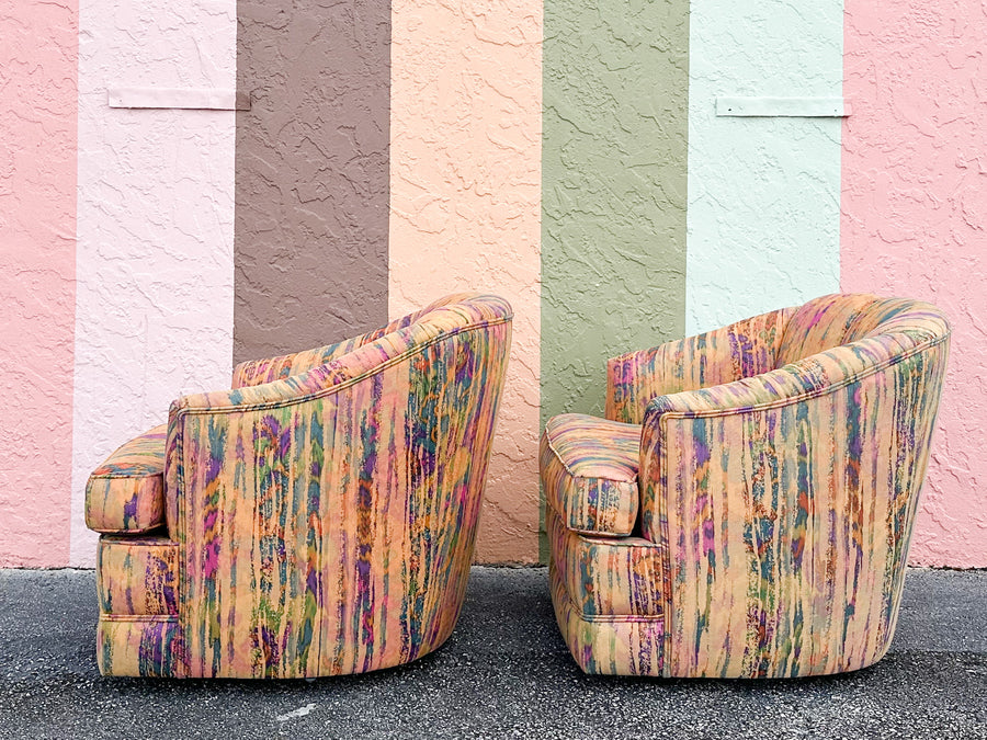 Pair of So Colorful Barrel Swivel Chairs