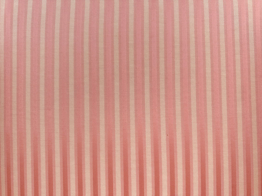 Pair of Pink Striped Upholstered Chairs on Castors