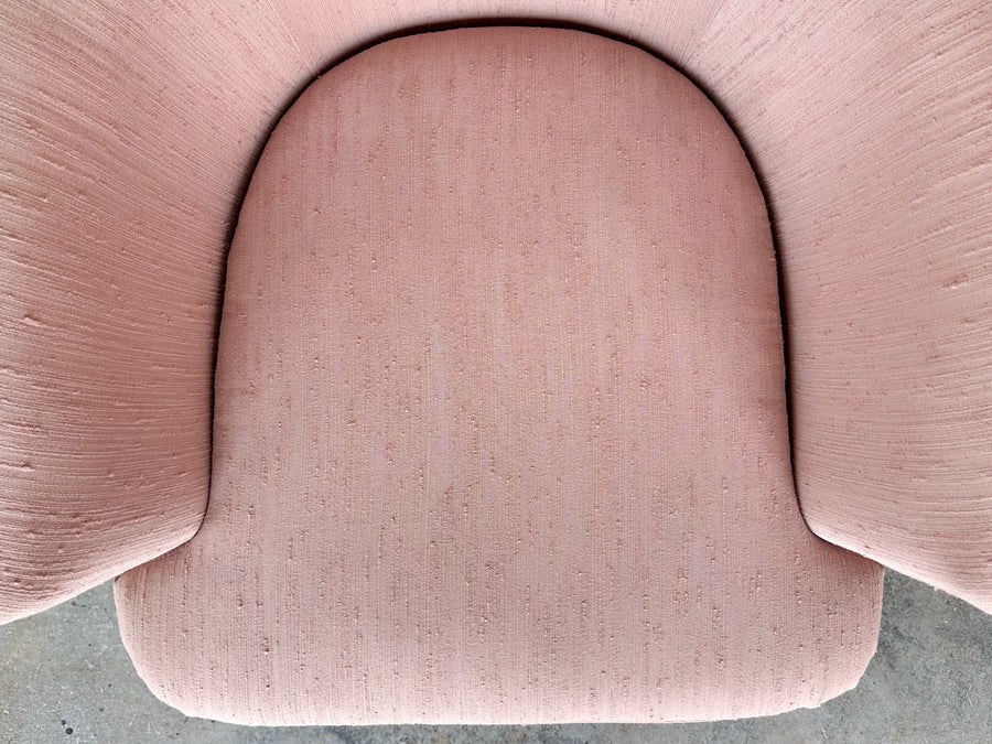 Pretty In Pink Upholstered Swivel Barrel Chair