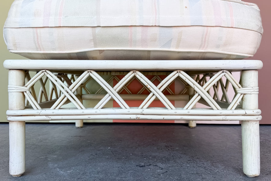 Ficks Reed Rattan Lattice Ottoman