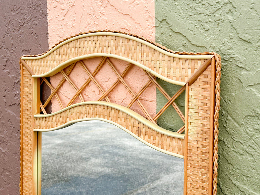 Braided Rattan Mirror