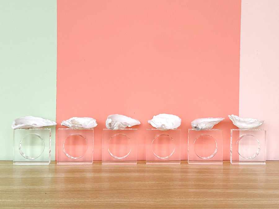 Set of Six Oyster and Pearl Napkin Rings