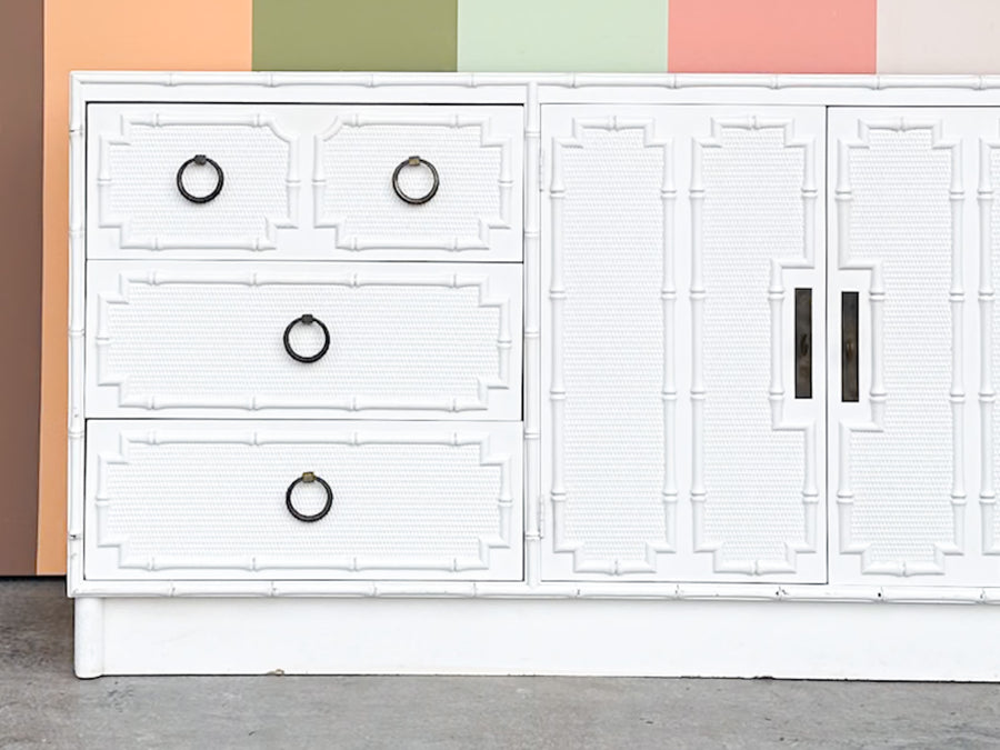 Palm Beach Style Faux Bamboo Credenza