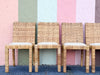 Set of Eight Baldwin Style Rattan Wrapped Dining Chairs