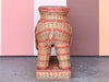 Colorful Striped Wicker Elephant Garden Seat