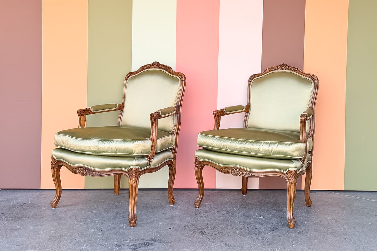 Pair of Bergere Chairs by Baker