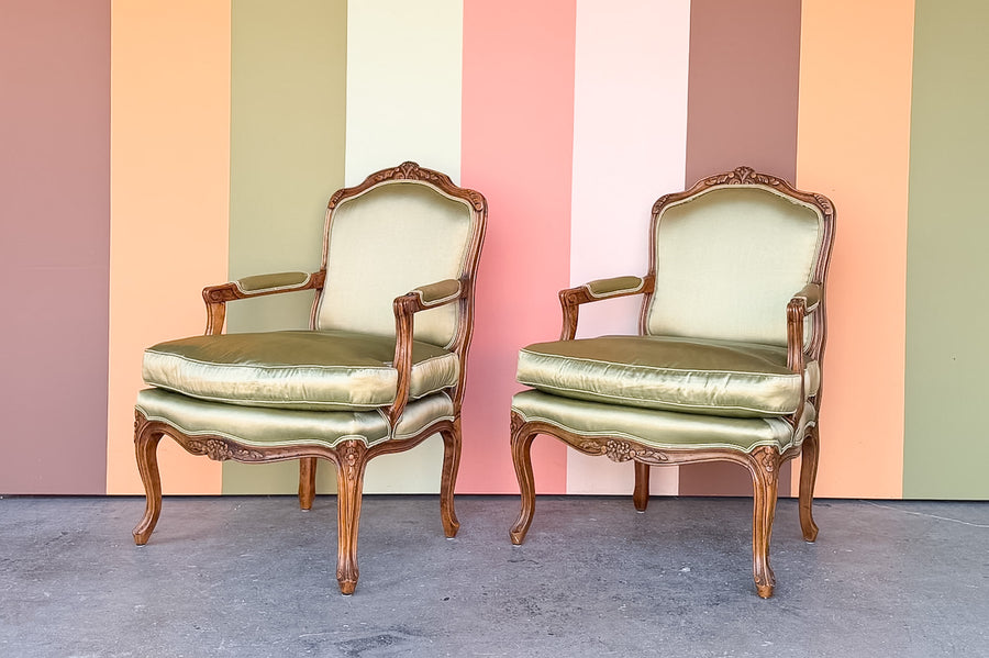 Pair of Bergere Chairs by Baker