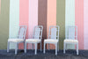 Set of Six Newly Painted Cane and Wood Dining Chairs