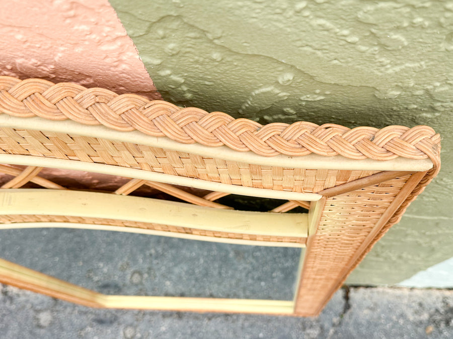 Braided Rattan Mirror