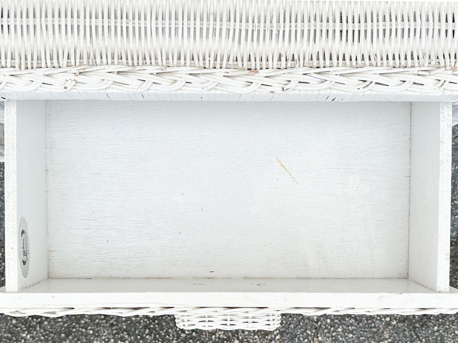 Pair of Waterfall Wicker Nightstands