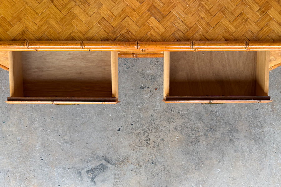 Old Florida Parquet Rattan Desk
