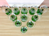 Set of Eleven Green Stemware