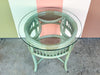 Seafoam Green Ficks Reed Rattan Side Table