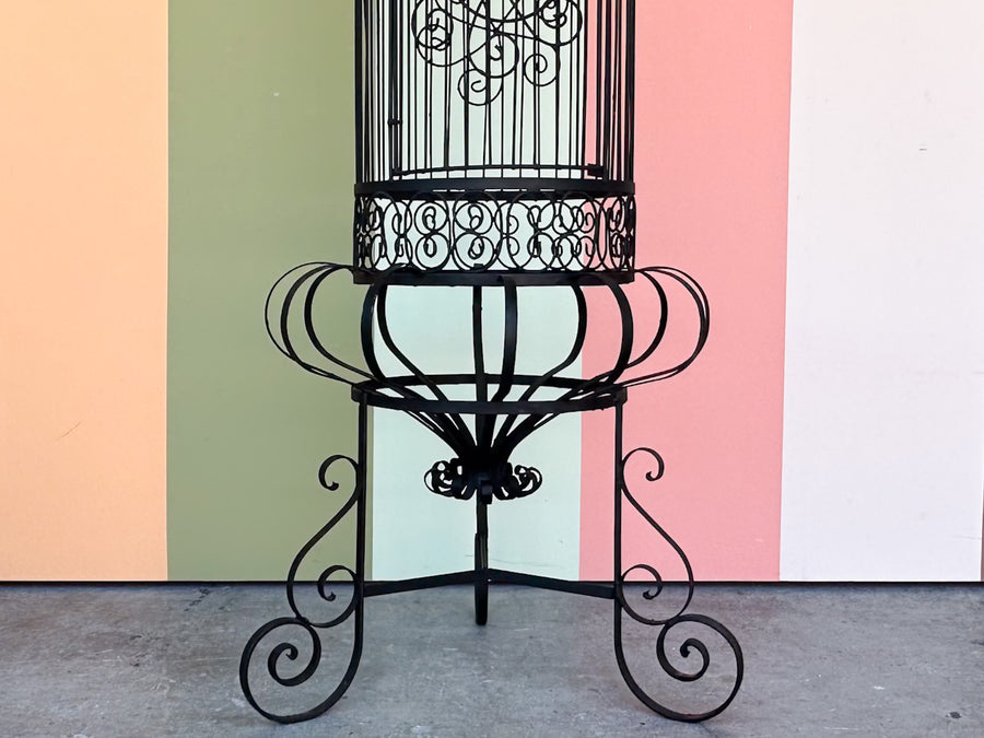Whimsical Wrought Iron Birdcage