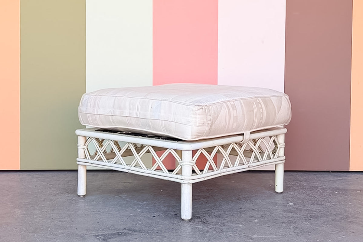 Ficks Reed Rattan Lattice Ottoman