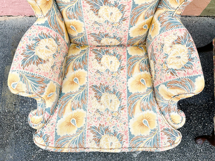 Pair of Palm Beachy Wingback Chairs
