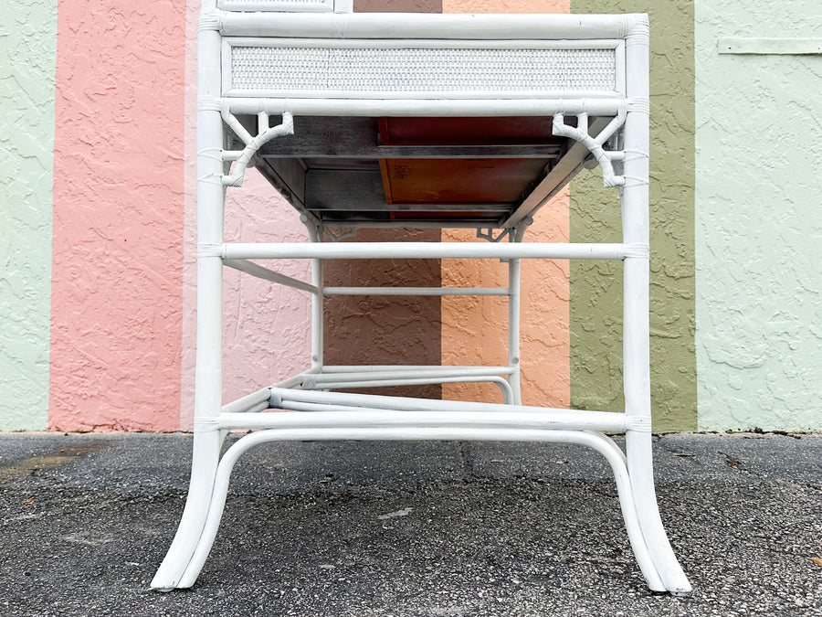 Hekman Rattan Chippendale Desk and Chair