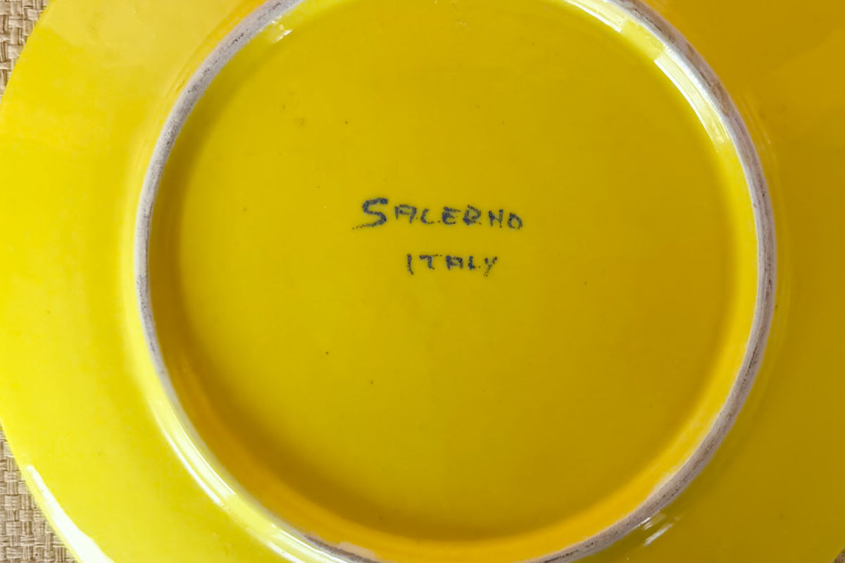 Set of Four Italian Yellow Flower Plates