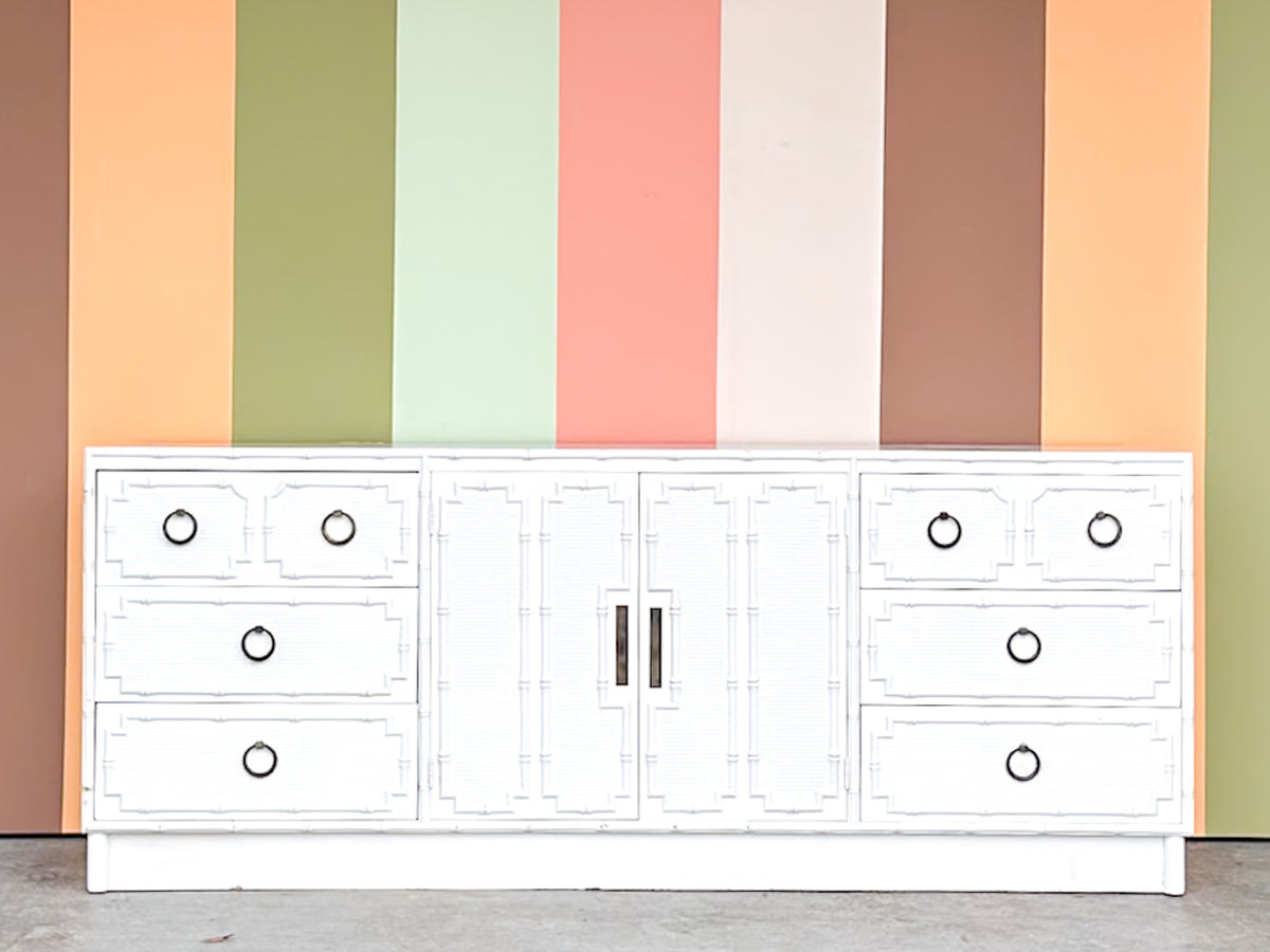 Palm Beach Style Faux Bamboo Credenza
