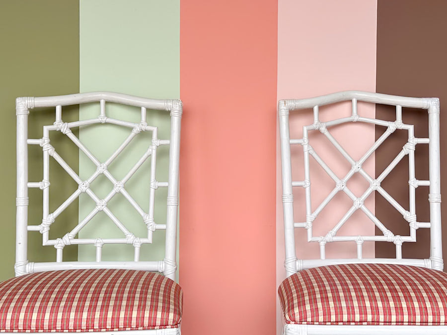 Pair of Fretwork Rattan Chairs