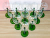 Set of Eleven Green Stemware