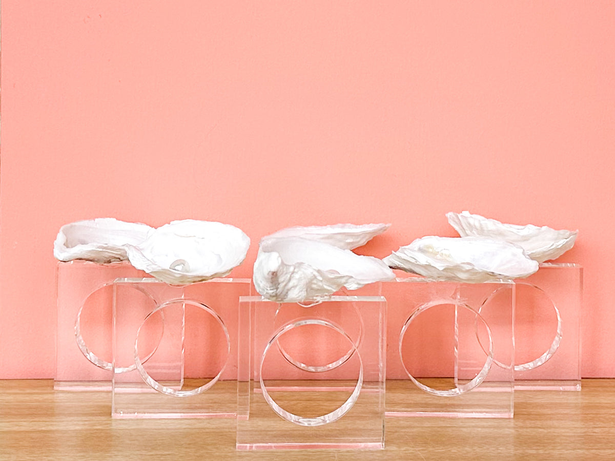 Set of Six Oyster and Pearl Napkin Rings